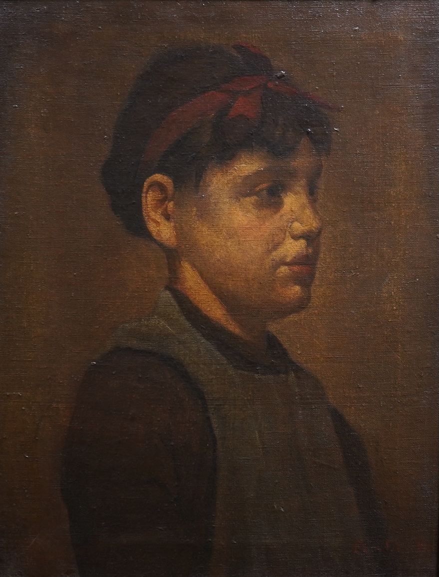 Dutch School, early 20th century, A profile portrait of a girl